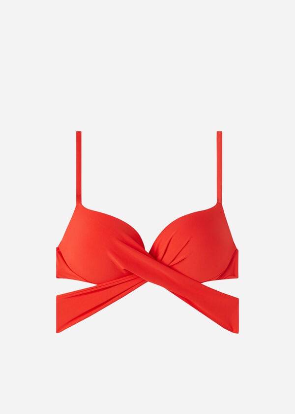 Calzedonia Imbottito Push Up Indonesia Eco Donna Top Bikini Rosse | IT1819WY