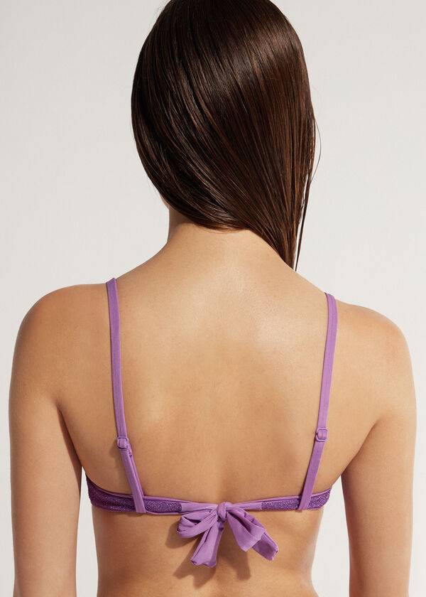 Calzedonia Imbottito Push-Up Las Vegas Donna Top Bikini Viola | IT1858GL