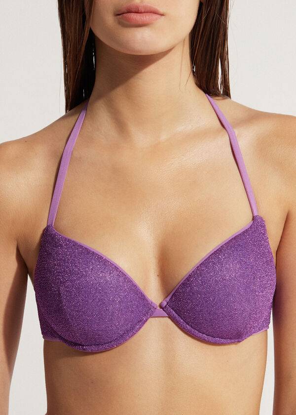 Calzedonia Imbottito Push-Up Las Vegas Donna Top Bikini Viola | IT1858GL