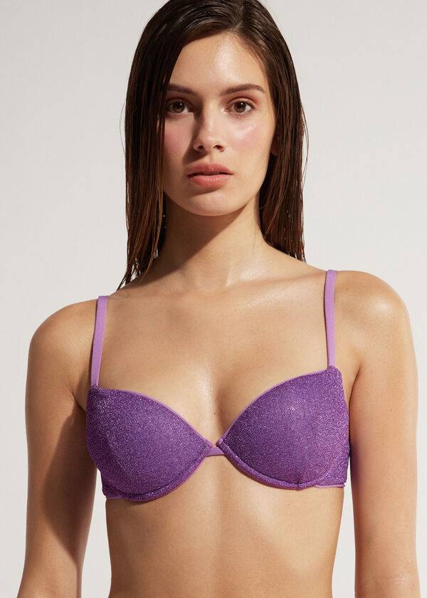 Calzedonia Imbottito Push-Up Las Vegas Donna Top Bikini Viola | IT1858GL