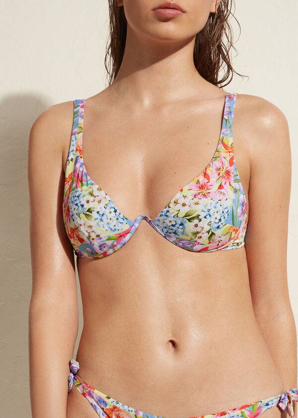 Calzedonia Imbottito Push-Up Minorca Eco Donna Top Bikini Colorate | IT1866VD