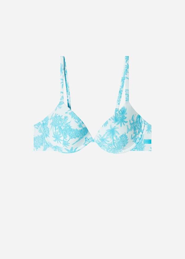 Calzedonia Imbottito Push-Up Sorrento Donna Top Bikini Blu | IT1880AP