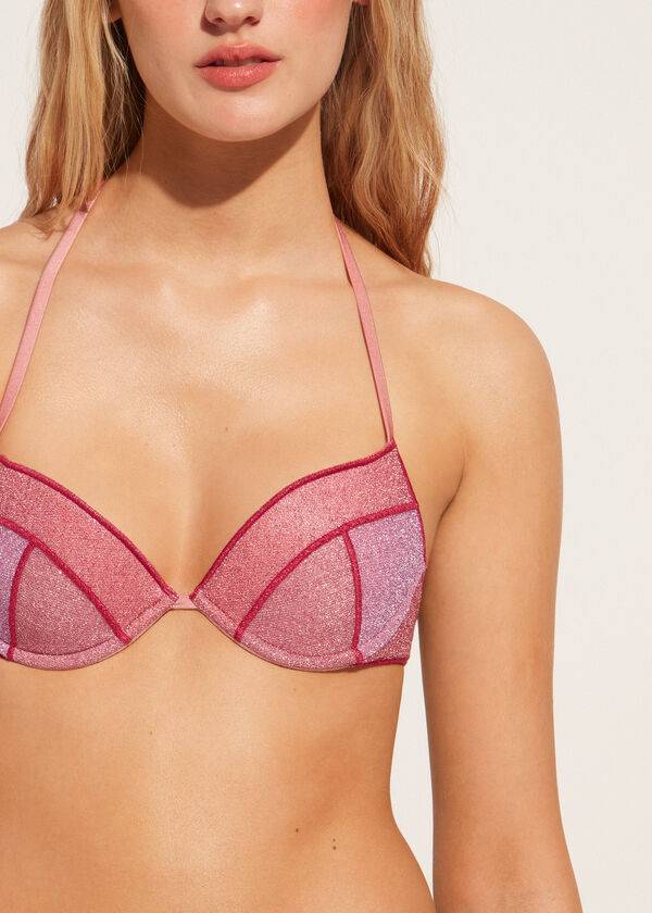 Calzedonia Imbottito Push-up Lisbona Donna Top Bikini Rosa | IT1860JJ