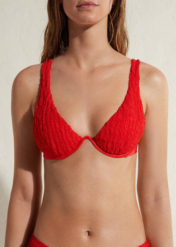 Calzedonia Imbottito Push-up Marrakech Donna Top Bikini Rosse | IT1863ZG