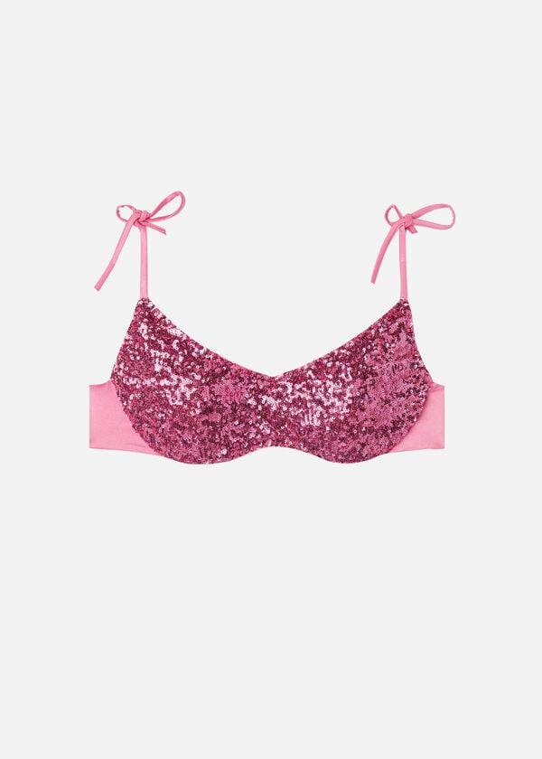 Calzedonia Imbottito Tank-Stile Cannes rosa Donna Top Bikini Rosa | IT1889ZG