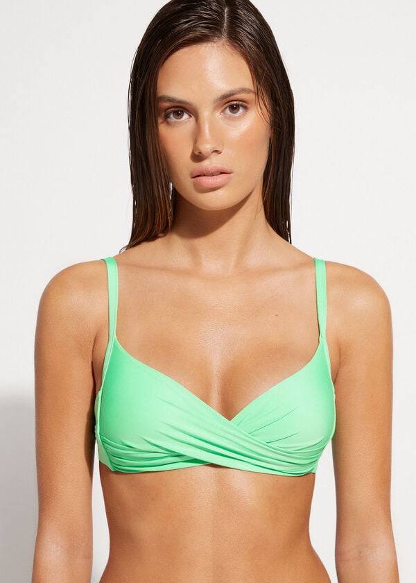 Calzedonia Imbottito Triangle Indonesia Eco cobey Donna Top Bikini Menta | IT1912JJ