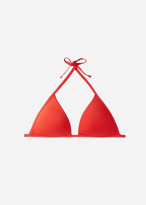 Calzedonia Imbottito Triangle Indonesia Eco strass Donna Top Bikini Rosse | IT1927YU