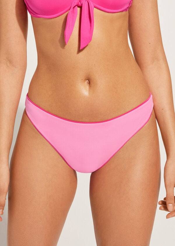 Calzedonia Indonesia Eco Low rise Donna Slip Bikini Rosa | IT1475CE