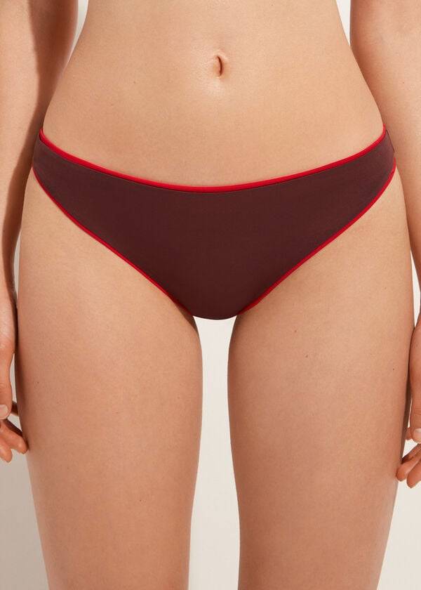 Calzedonia Indonesia Eco Low rise Donna Slip Bikini Rosse | IT1477BC