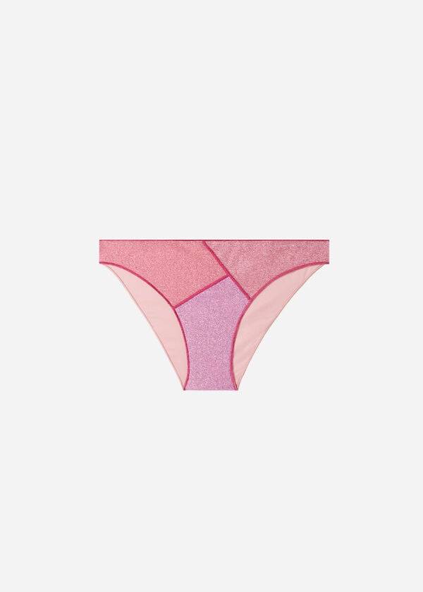 Calzedonia Lamé Lisbona Donna Slip Bikini Rosa | IT1489PQ