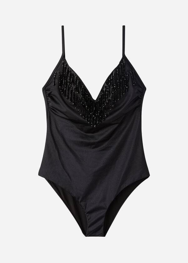 Calzedonia Lightly Imbottito One Piece Taipei Donna Costumi Da Bagno Nere | IT2154NB