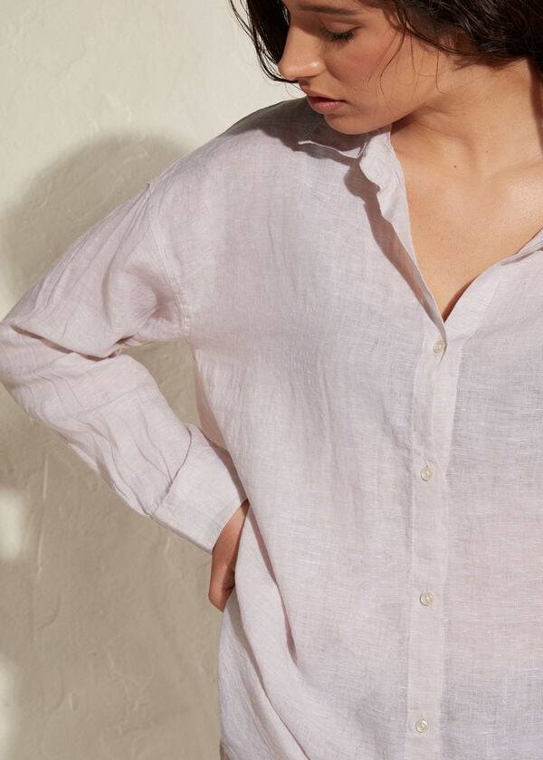 Calzedonia Linen Shirt Donna Cover Ups Beige | IT2097ZG