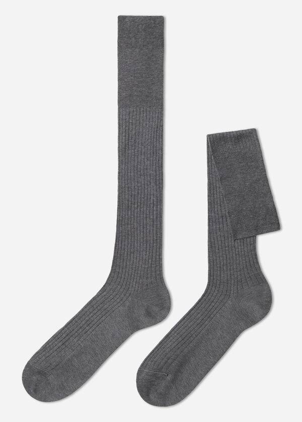 Calzedonia Lisle Thread Costine Long Uomo Calzini Grigie | IT2751EX