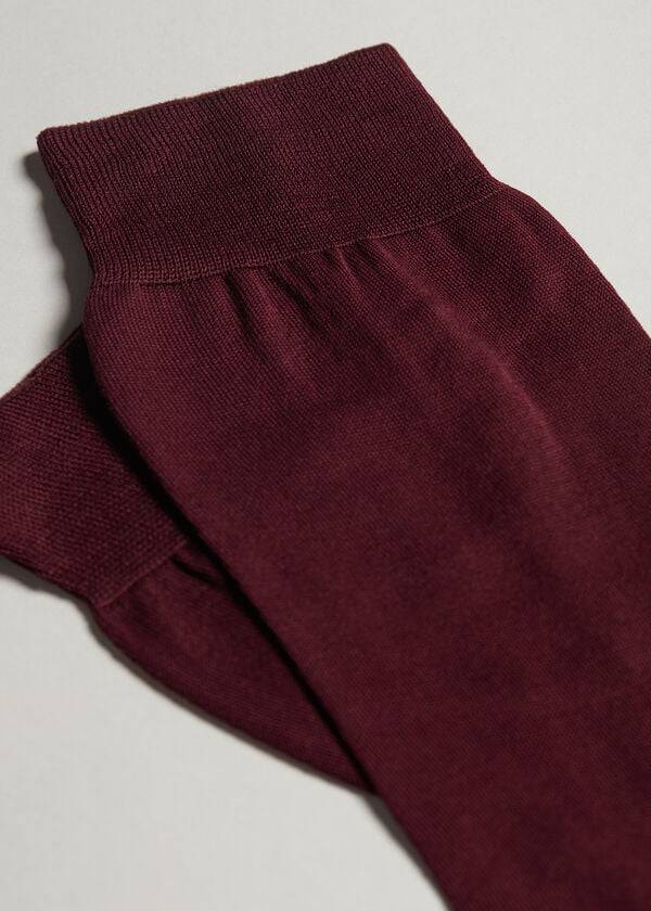 Calzedonia Lisle Thread Crew Uomo Calzini Bordeaux | IT2809HK