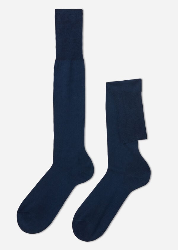 Calzedonia Lisle Thread Long Uomo Calzini Blu Marino | IT2765HK