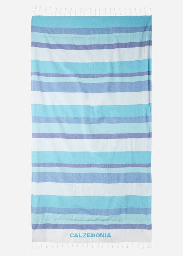 Calzedonia Logo Beach Towel Donna Accessori Blu Strisce | IT1277YU