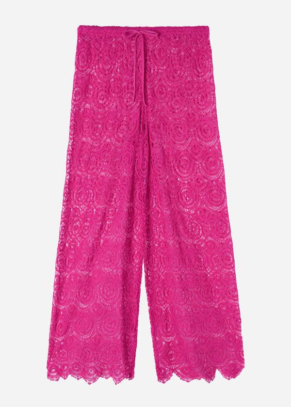 Calzedonia Long Crochet Pants Donna Cover Ups Rosa | IT2134TV