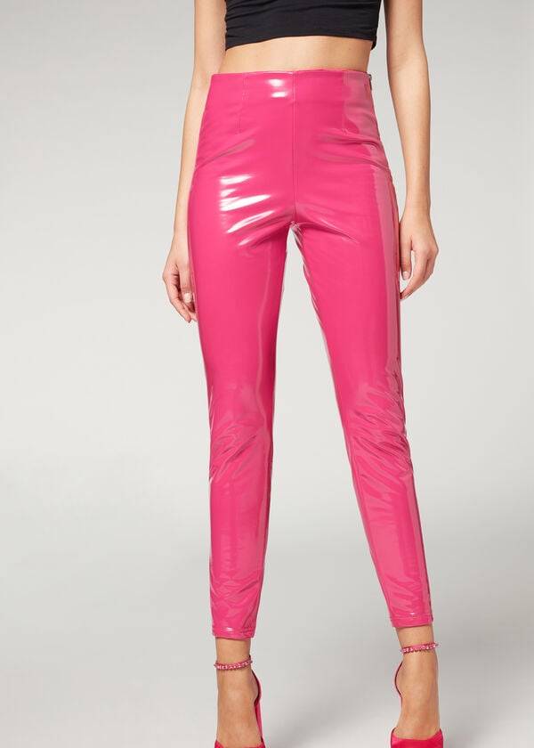 Calzedonia Magro in Thermal Vinyl Donna Leggings Rosa | IT2684NB