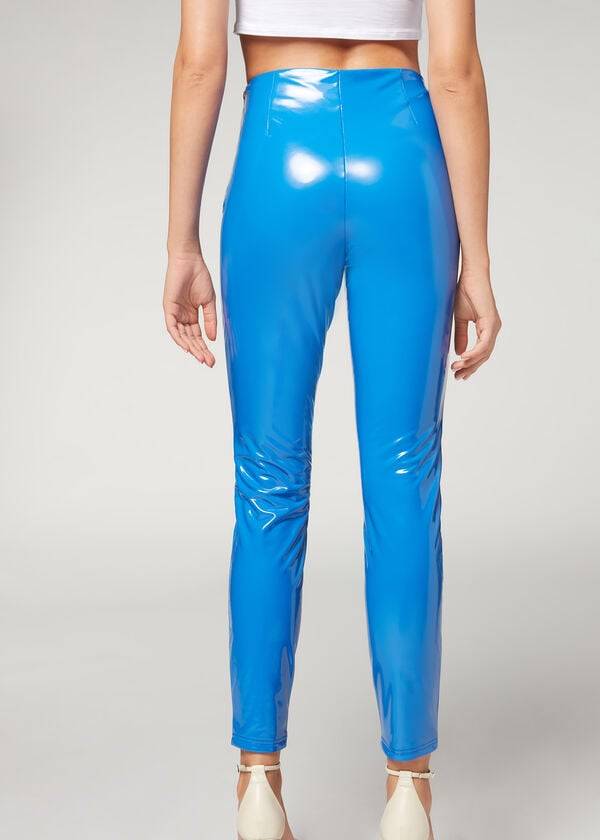 Calzedonia Magro in Thermal Vinyl Donna Pantaloni Blu | IT2738HK