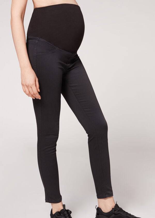 Calzedonia Maternity Jean Sportive Donna Leggings Nere | IT2748YU