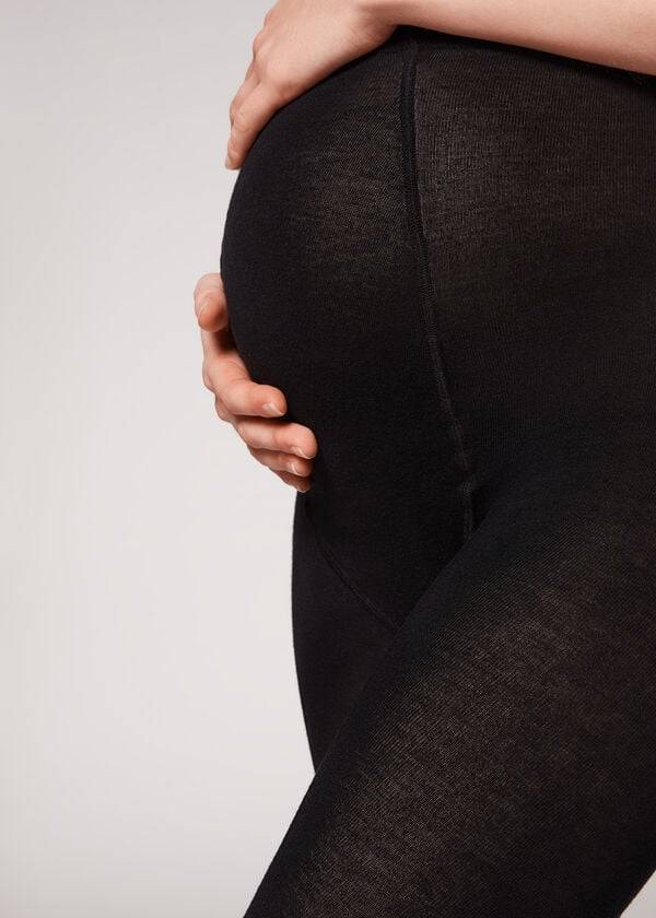 Calzedonia Maternity with Cashmere Opaque Donna Collant Nere | IT1049SO