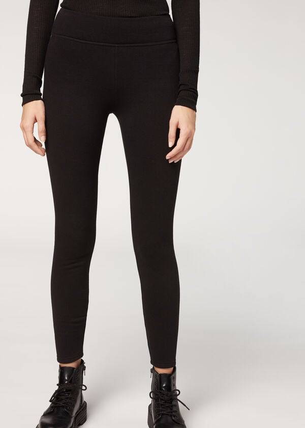 Calzedonia Plush Ultra Thermal Donna Leggings Nere | IT2672AP