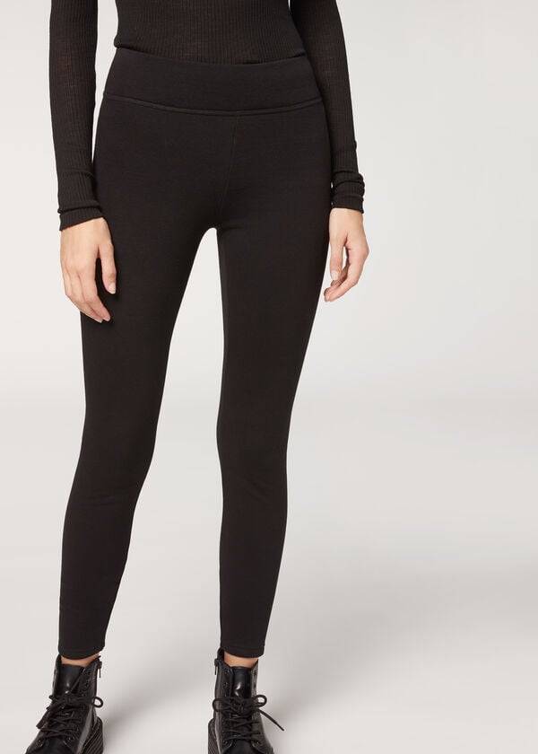 Calzedonia Plush Ultra Thermal Donna Leggings Nere | IT2672AP