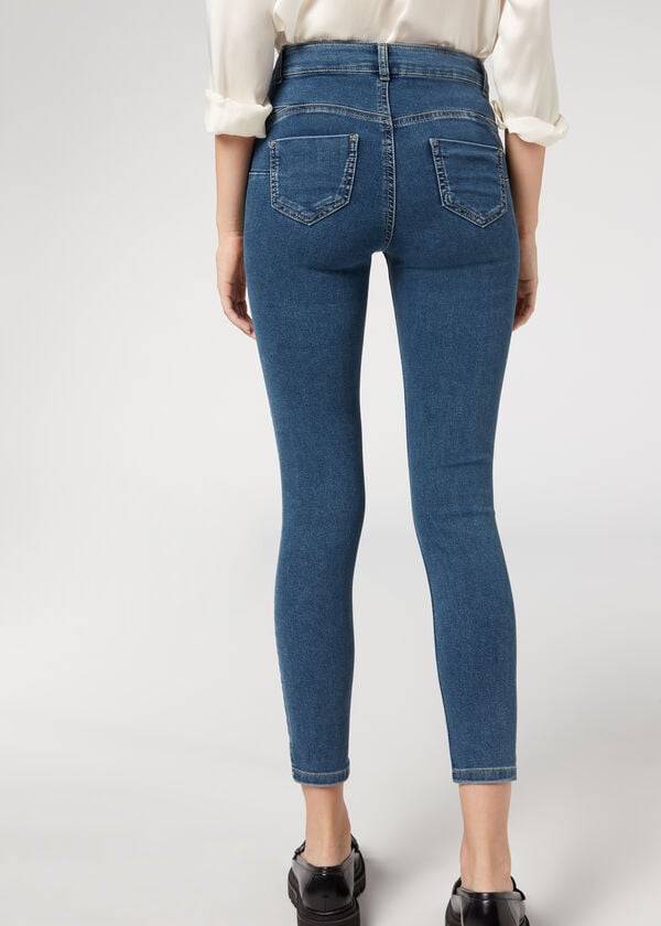 Calzedonia Push-up and soft touch Donna Jeans Blu | IT2610WY