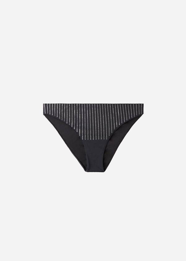 Calzedonia Rhinestone Shanghai Donna Slip Bikini Nere | IT1520GL