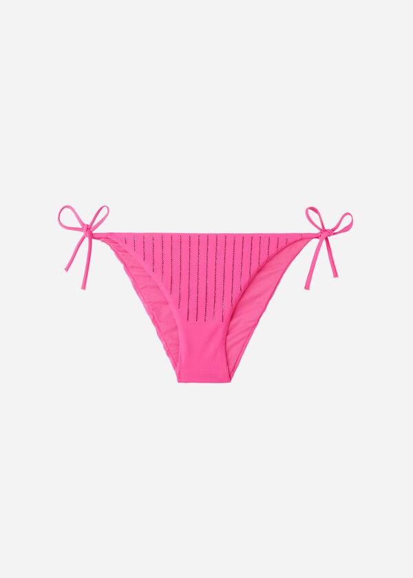 Calzedonia Rhinestone String Shanghai Donna Slip Bikini Rosa | IT1525ZG