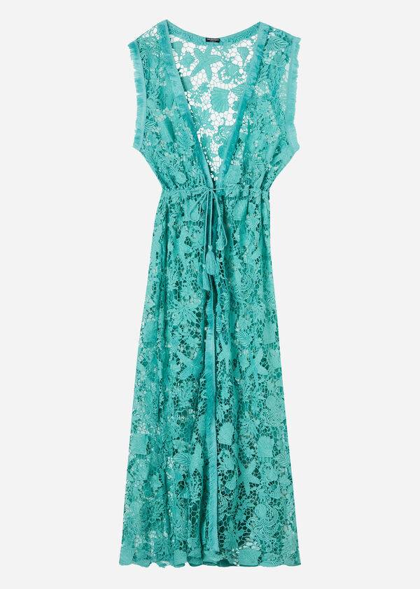 Calzedonia Senza Maniche Crochet Donna Cover Ups Verde Acqua | IT2114AP