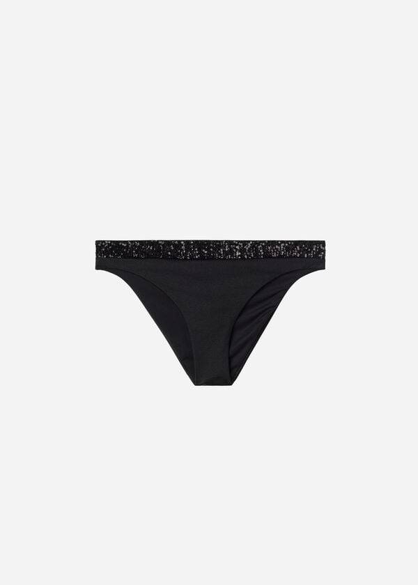 Calzedonia Sequined Cannes Donna Slip Bikini Nere | IT1534EX