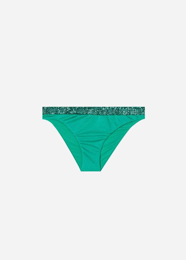 Calzedonia Sequined Cannes Donna Slip Bikini Verdi | IT1536TV