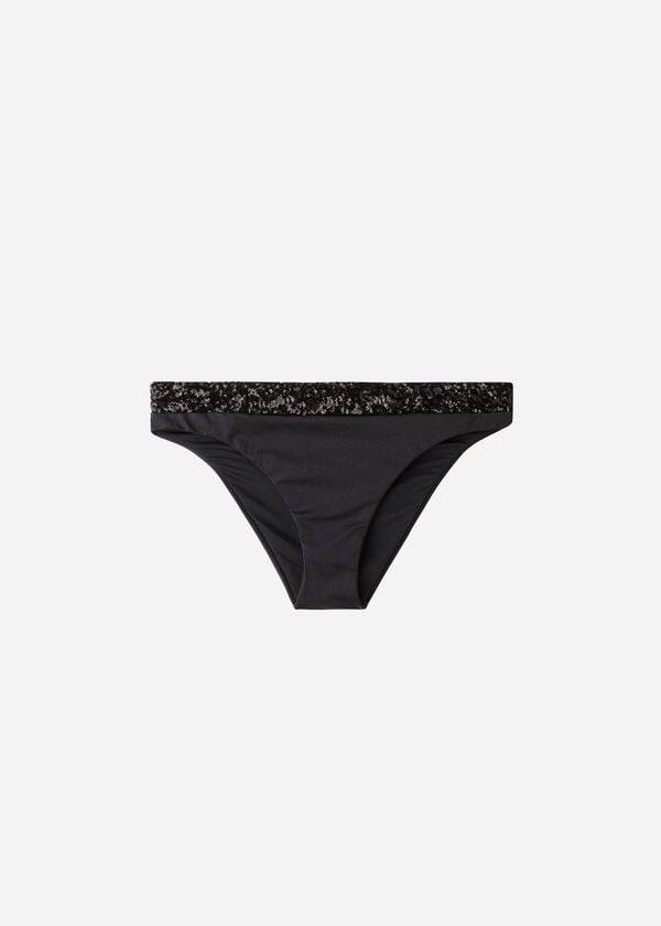 Calzedonia Sequined Cannes rosa Donna Slip Bikini Nere | IT1539IS