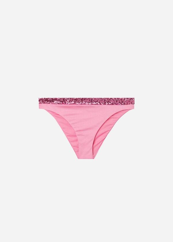 Calzedonia Sequined Cannes rosa Donna Slip Bikini Rosa | IT1540OR