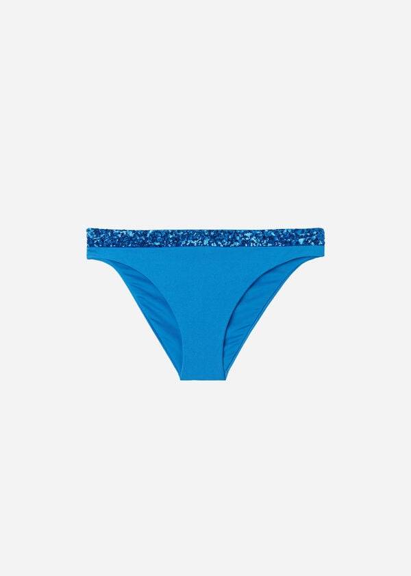 Calzedonia Sequined Cannes rosa Donna Slip Bikini Blu | IT1541PQ