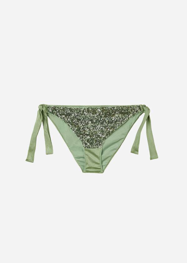 Calzedonia Sequined Side-Tie Cannes Donna Slip Bikini Verdi | IT1548JJ