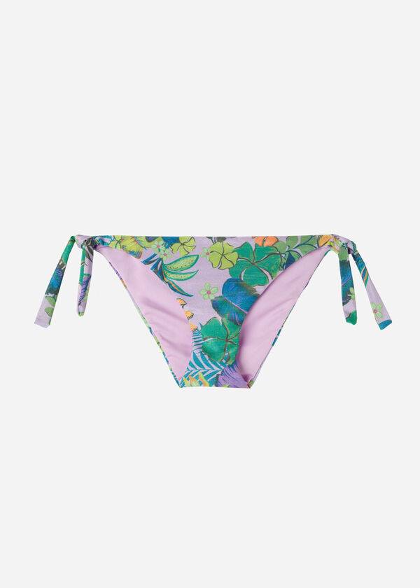 Calzedonia Side Tie Brasilia Donna Slip Bikini Viola | IT1557MA