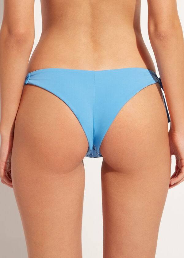 Calzedonia Side Tie Brazilian Corfù Donna Slip Bikini Blu | IT1559WY