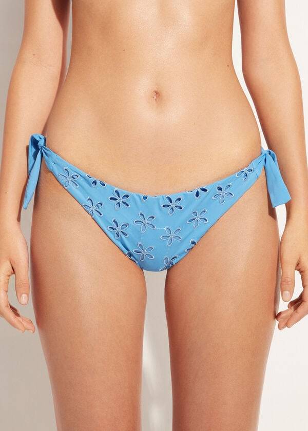 Calzedonia Side Tie Brazilian Corfù Donna Slip Bikini Blu | IT1559WY