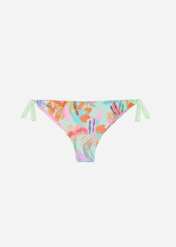 Calzedonia Side-Tie Brazilian Foliage Tahiti Donna Slip Bikini Verdi | IT1568AP