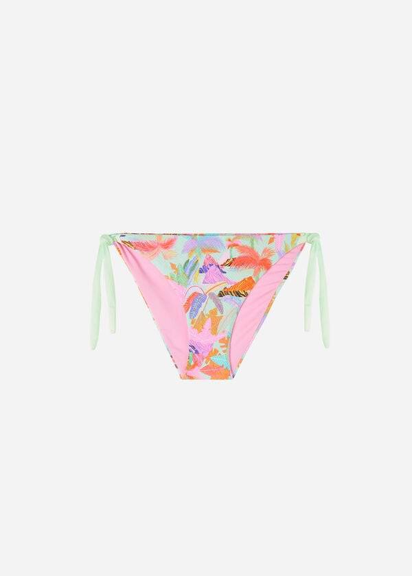 Calzedonia Side-Tie Foliage Tahiti Donna Slip Bikini Verdi | IT1569SO