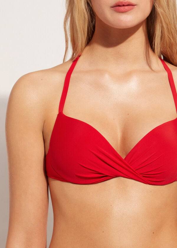 Calzedonia Soft Graduated Super Imbottito Push-up Indonesia Donna Top Bikini Rosse | IT1961FM