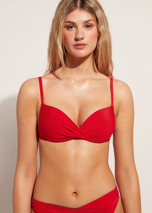 Calzedonia Soft Graduated Super Imbottito Push-up Indonesia Donna Top Bikini Rosse | IT1961FM