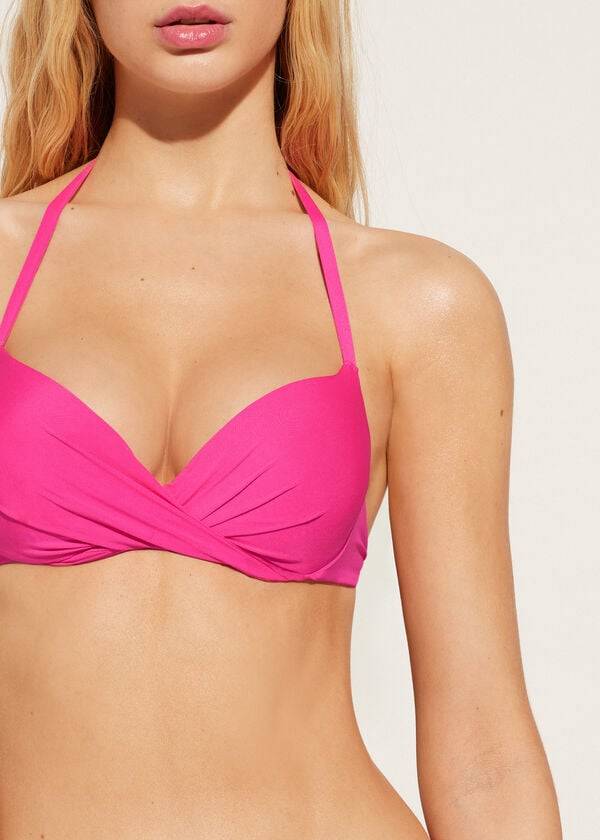 Calzedonia Soft Graduated Super Imbottito Push-up Indonesia Eco Donna Top Bikini Rosa | IT1963HK