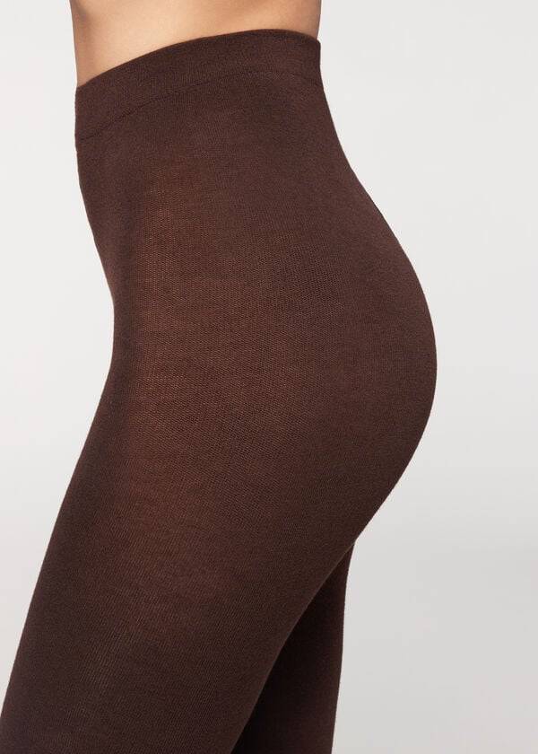 Calzedonia Soft Modal and Cashmere Blend Opaque Donna Collant Caffè | IT1058XF