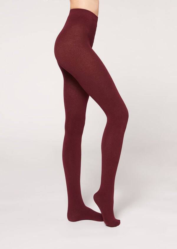 Calzedonia Soft Modal and Cashmere Blend Opaque Donna Collant Bordeaux | IT1059CE