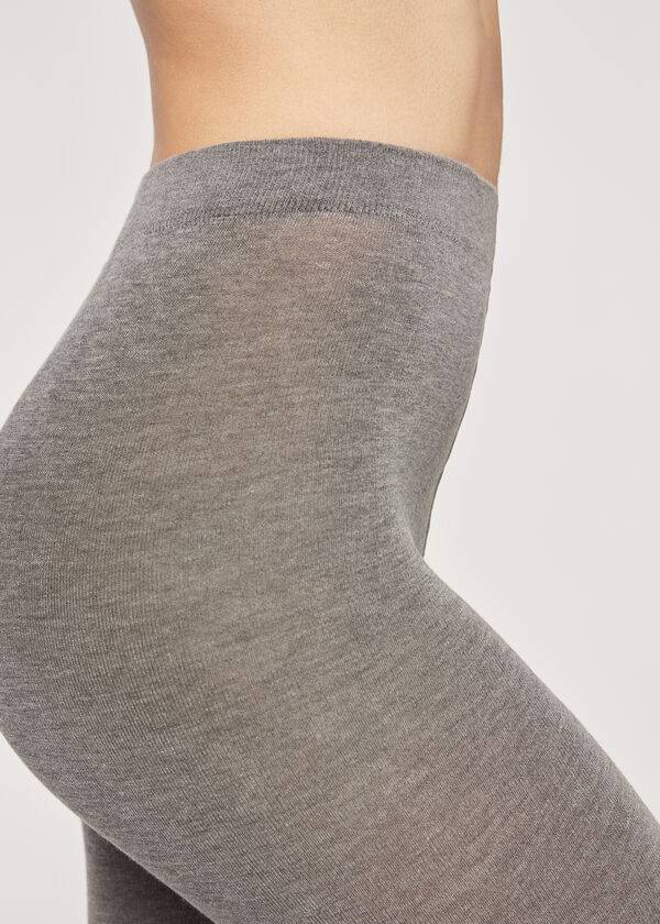 Calzedonia Soft Modal and Cashmere Blend Opaque Donna Collant Grigie | IT1062NB