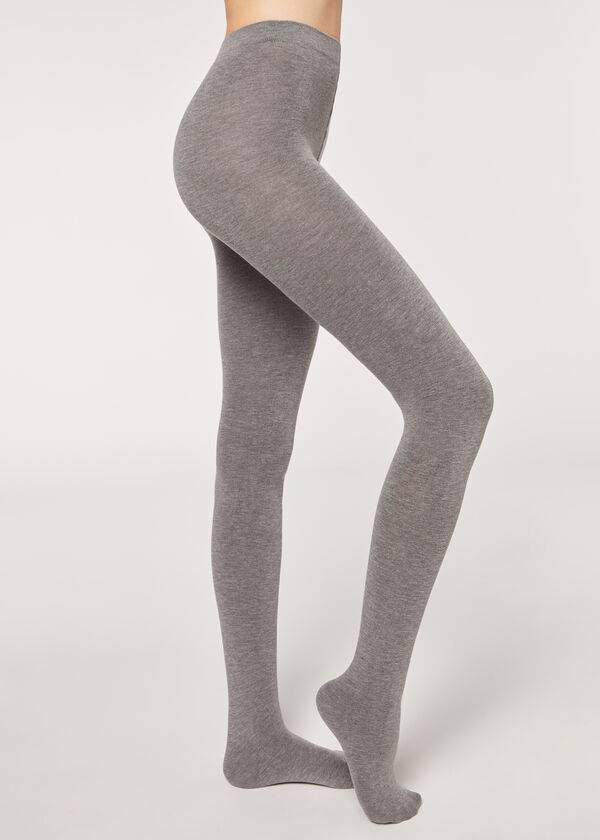 Calzedonia Soft Modal and Cashmere Blend Opaque Donna Collant Grigie | IT1062NB