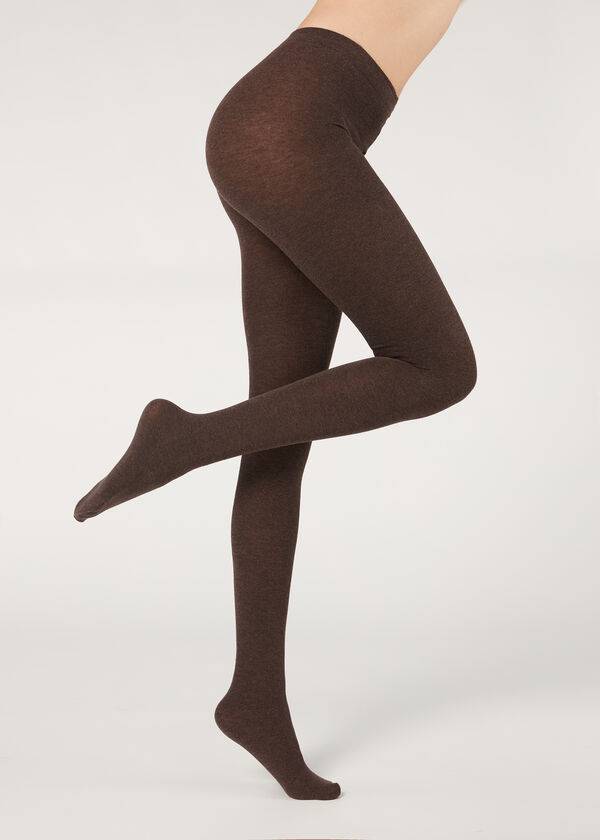 Calzedonia Soft Modal and Cashmere Blend Opaque Donna Collant Marroni | IT1065WY